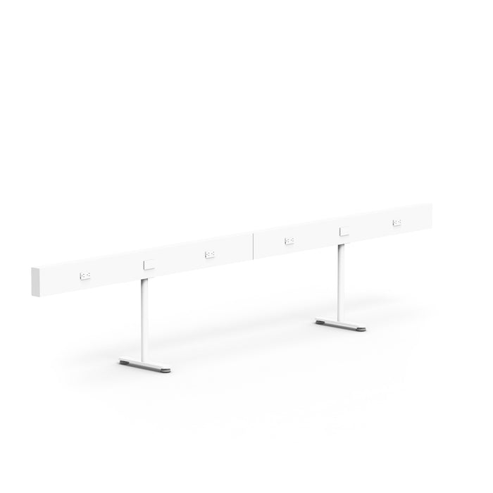 Modern white office partition panel with metal legs on a white background. (White-120&quot;)