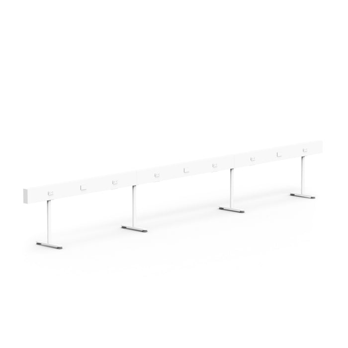 Modern white office cubicle partition with metal legs on white background. (White-180&quot;)