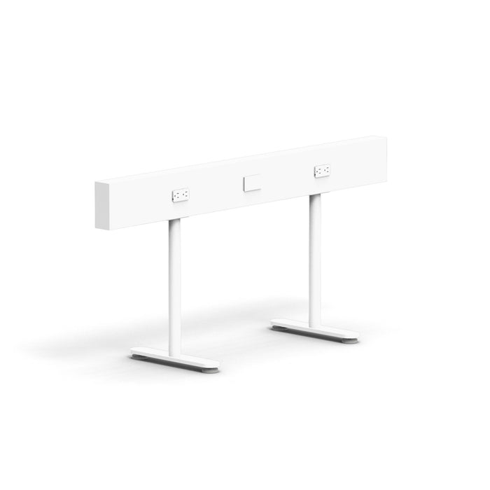 White modern standing desk with adjustable height on a white background. (White-50&quot;)