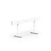 Modern white standing desk with adjustable height on a plain background. (White-60&quot;)