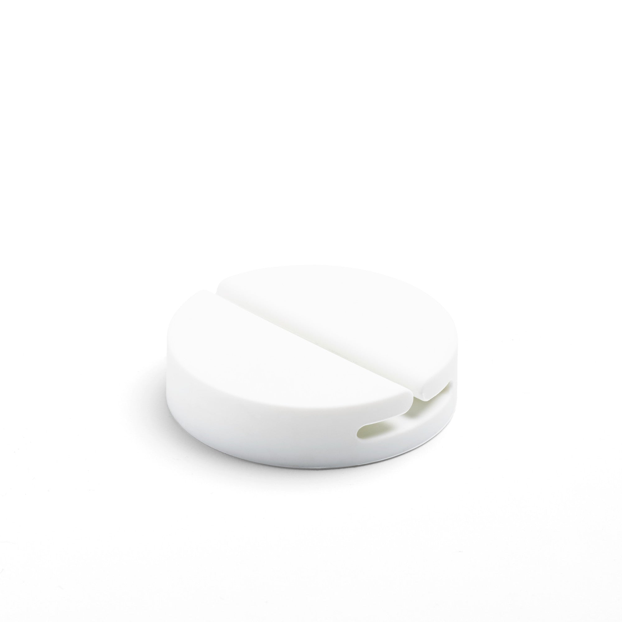 White round pill organizer on a white background (White)