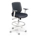 Ergonomic gray office chair with adjustable height and armrests on white background. (Dark Gray)