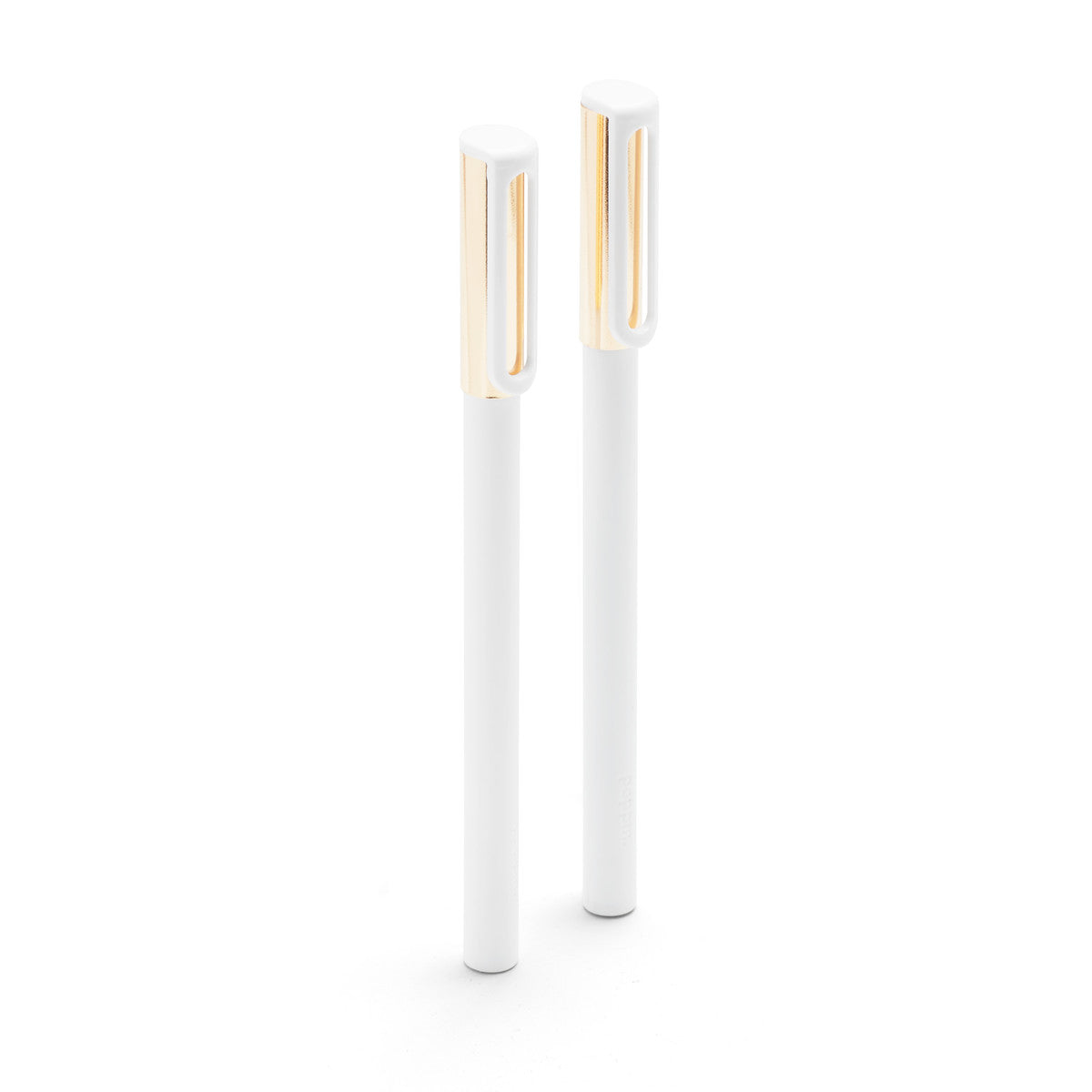 Modern white and gold LED floor lamps on white background (White-Black)
