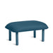 Blue upholstered oval bench with wooden legs on a white background (Dark Blue)