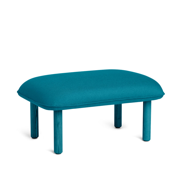 Teal upholstered ottoman bench on white background (Teal)