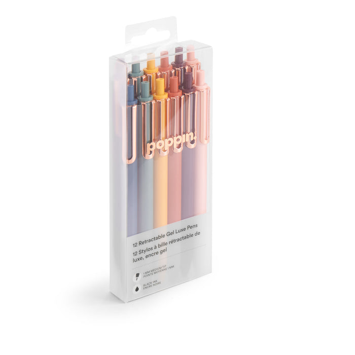 Pack of 12 Paper Mate retractable gel pens in assorted colors in packaging. 