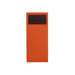 Orange rectangle door sign with black square space for text on white background. 
