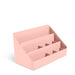 Pink desk organizer with multiple compartments on white background (Blush)