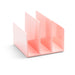 Pink desk organizer with multiple compartments on white background. (Blush)