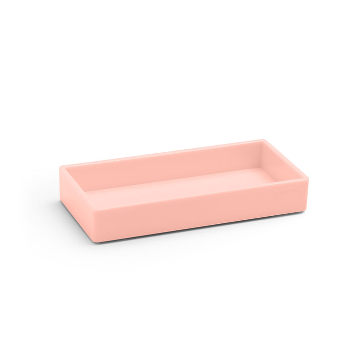 Pink desk tray organizer on a white background (Blush)