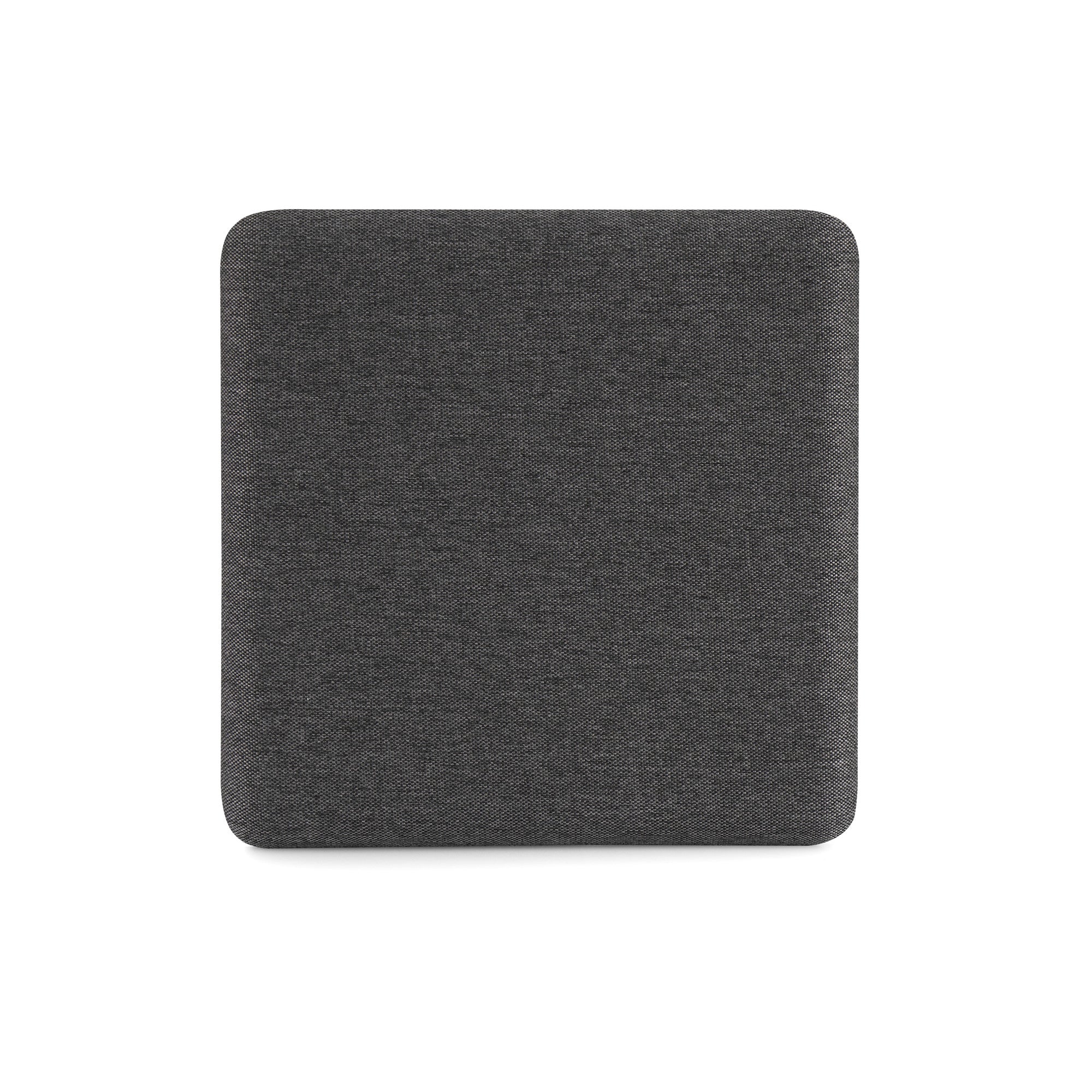 Square gray fabric swatch on a white background. 