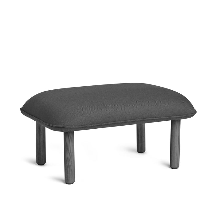 Modern grey fabric upholstered bench on a white background. (Dark Gray)