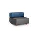 Modern two-tone modular sofa with blue and gray upholstery on white background. (Dark Gray-Dark Blue)