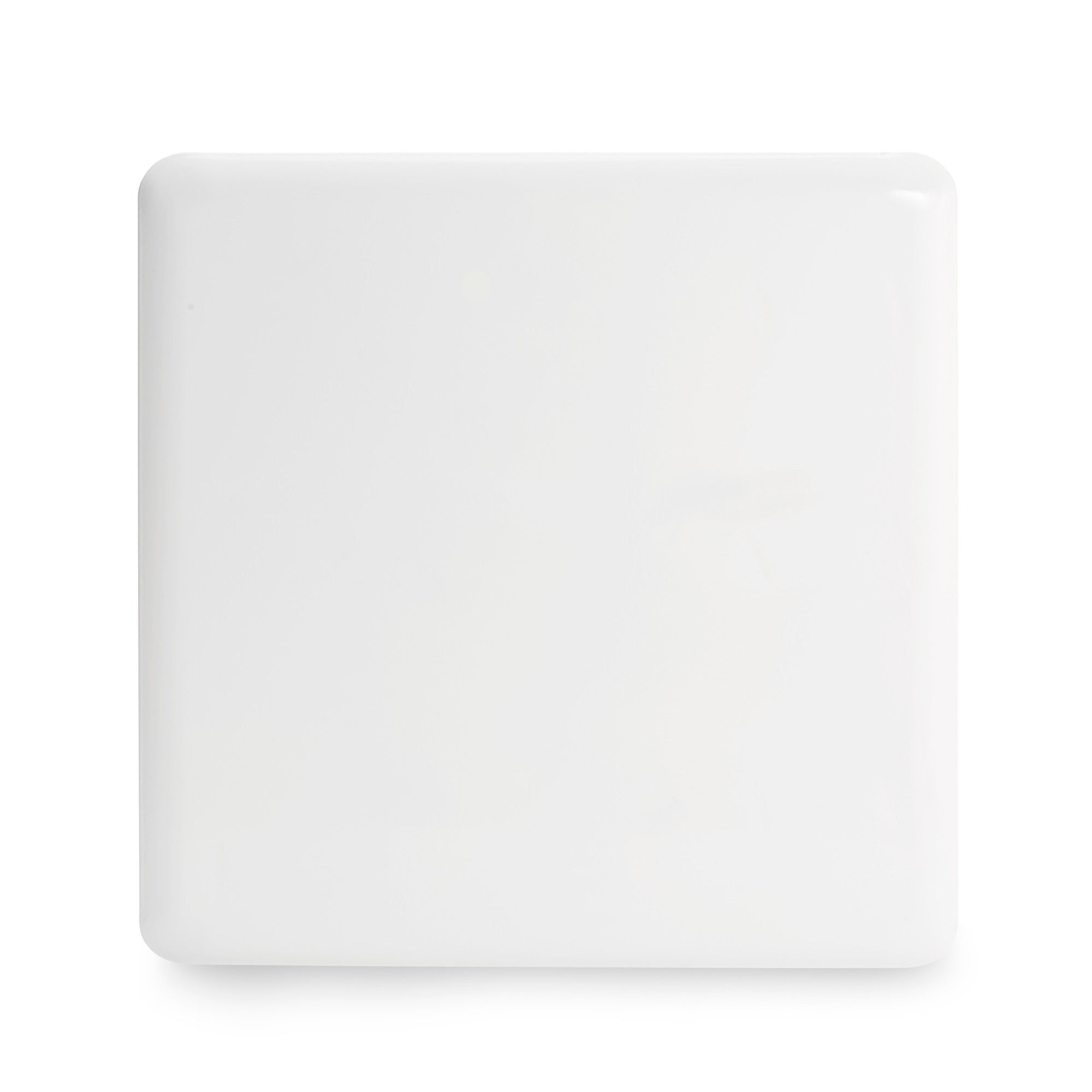 White square ceramic plate isolated on white background 