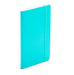 Bright teal notebook closed with elastic band on white background. (Aqua)