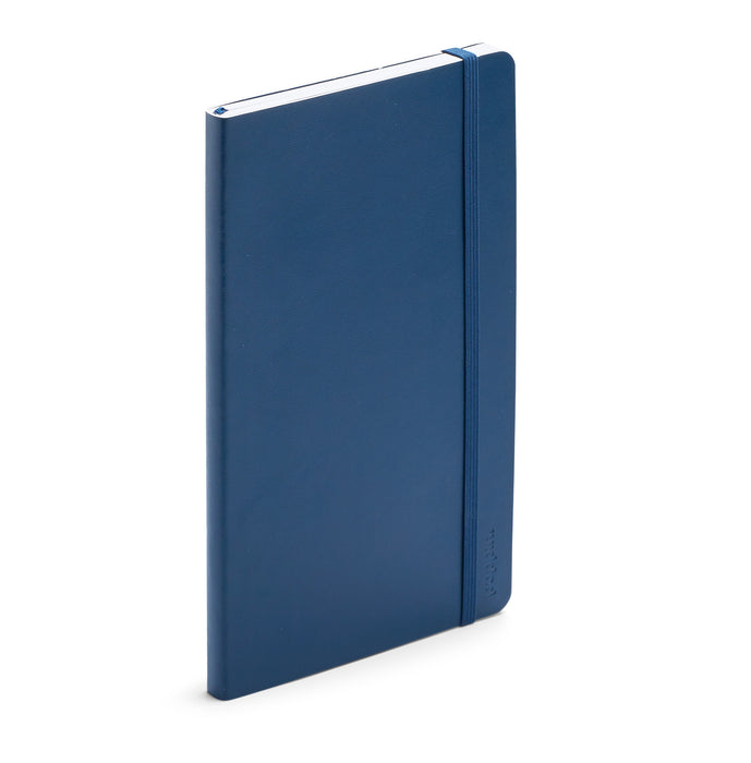 Blue hardcover notebook standing upright on a white background (Navy)