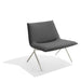Modern gray lounge chair with metal legs on white background (Dark Gray-Nickel)
