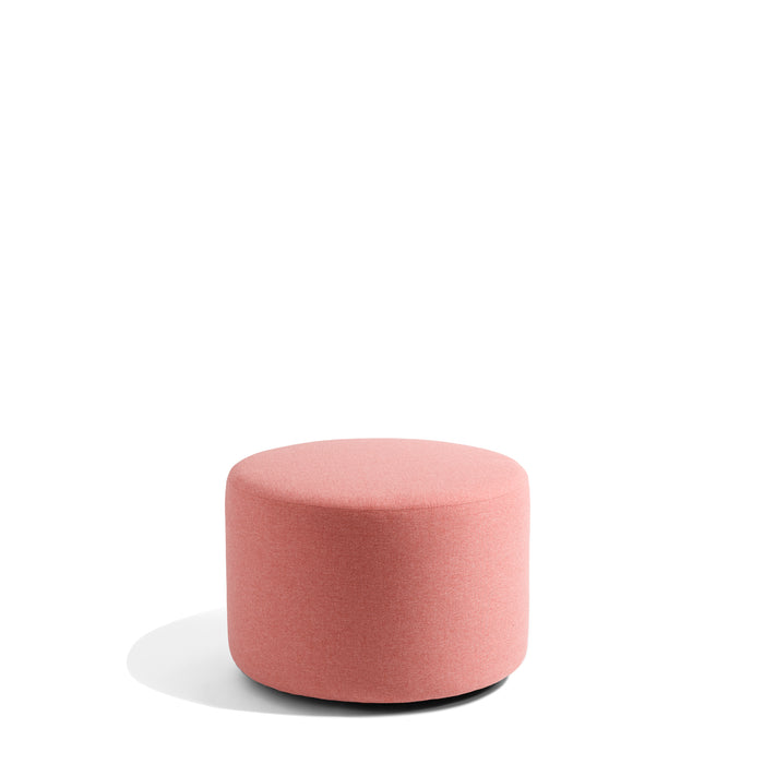 Pink fabric round ottoman on white background (Rose)