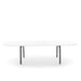 Modern white oval conference table on a white background. (White-114&quot;)