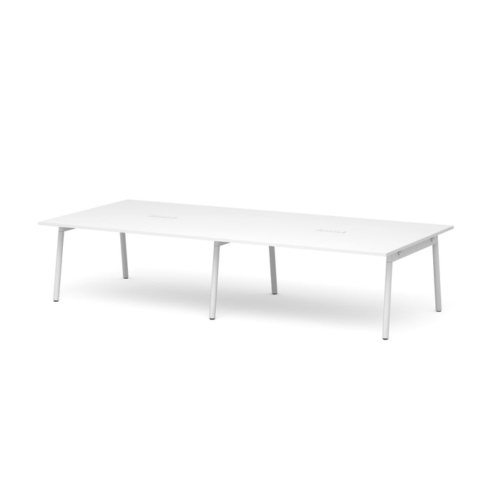White modern conference table on a white background. (White-132&quot;)
