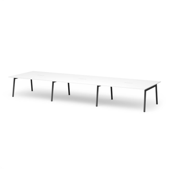White modern conference table on white background (White-198&quot;)