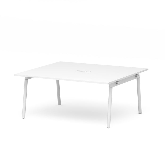 White modern minimalist table isolated on white background. (White-66&quot;)
