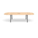 Modern oval wooden table with black metal legs on a white background (Natural Oak-114&quot;)