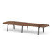 Modern wooden oval conference table on a white background. (Walnut-180&quot;)