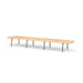 Modern wooden oval conference table on white background. (Natural Oak-246&quot;)