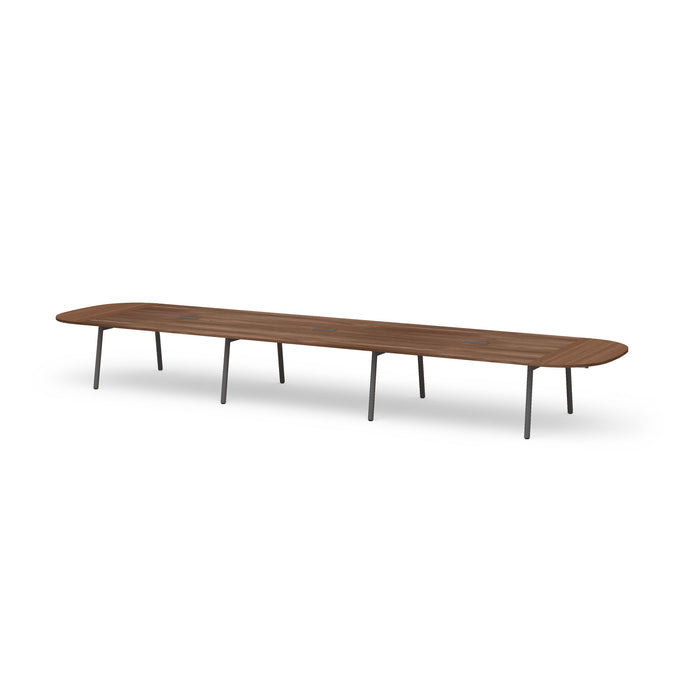 Modern wooden oval conference table on a white background (Walnut-246&quot;)