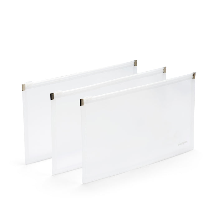 Two transparent acrylic desk dividers with metal clamps on white background. 