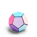 Colorful geometric dodecahedron toy on white background 