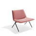 Modern pink lounge chair with black legs on white background. (Dusty Rose-Black)