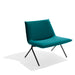 Modern teal accent chair with black metal legs on white background. (Teal-Black)