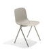 Modern beige chair with metal legs against a white background. (Warm Gray)
