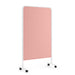Mobile pink partition on white background with castor wheels (White-Blush)