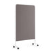 Mobile gray partition panel with white frame on wheels on a white background. (White-Gray)
