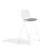 Modern white bar stool with gray cushion on a white background. (White)