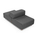 Modern gray modular sofa with side cushion on white background. (Dark Gray-Dark Gray)