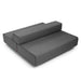 Modern gray modular sofa bed isolated on white background. (Dark Gray-Dark Gray)