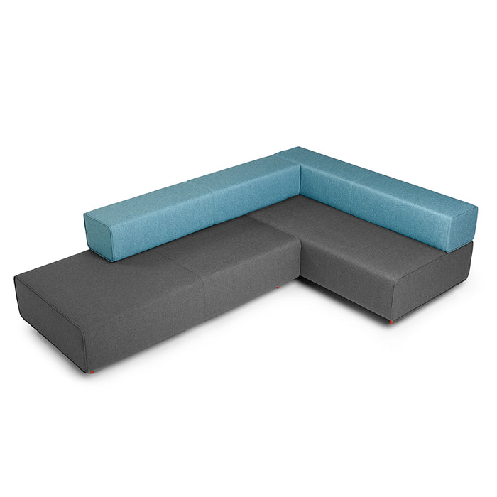 L-shaped modern sectional sofa in blue and gray colors isolated on white background (Dark Gray-Blue)
