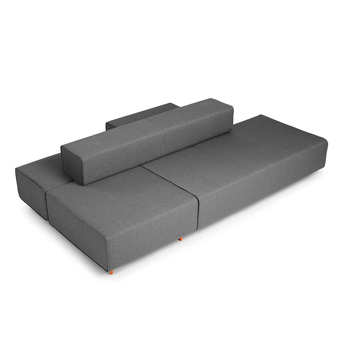 Modern gray modular sofa on white background (Dark Gray-Dark Gray)