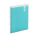Blue spiral notebook with plastic cover on white background. (Aqua-3 Subject)