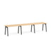 Modern long wooden table with black legs on a white background. (Natural Oak-47&quot;)