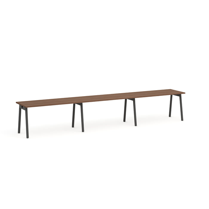 Long wooden modern dining table on white background (Walnut-57&quot;)