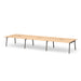 Modern minimalist wooden office table with black legs on a white background. (Natural Oak-198&quot;)