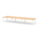Modern minimalist wooden table with white legs on a white background. (Natural Oak-198&quot;)